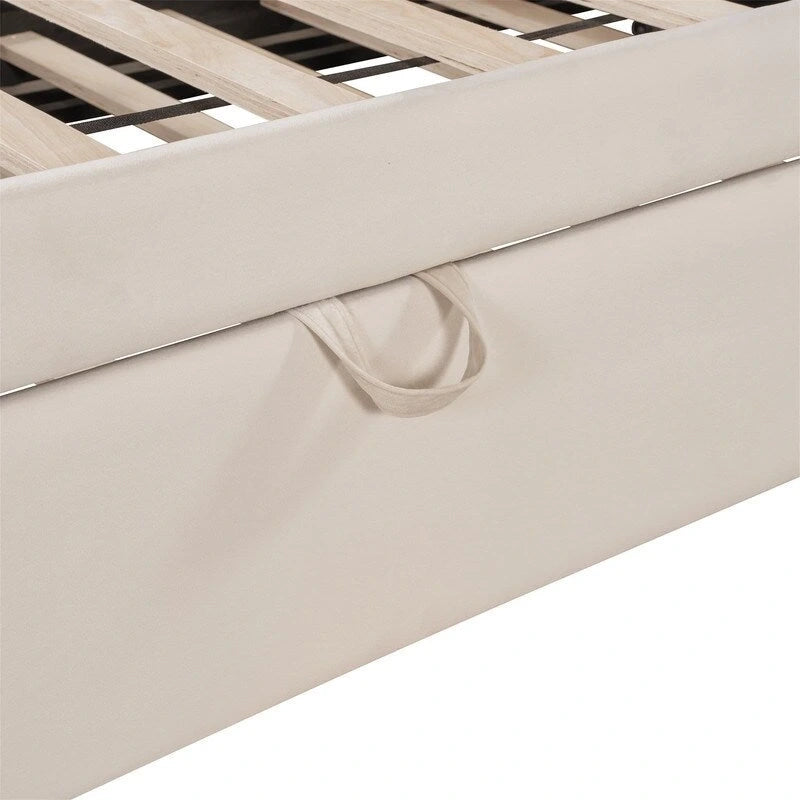 Cama nido tapizada con cama nido emergente individual y respaldo en forma de L