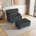 Fauteuil méridienne moderne surdimensionné et moelleux avec ottoman