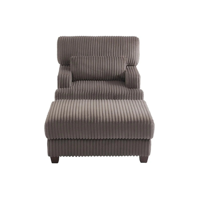 Modern Oversized Plush Chaise Lounge Chair with Ottoman
