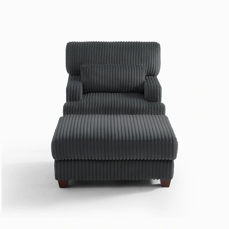 Fauteuil méridienne moderne surdimensionné et moelleux avec ottoman