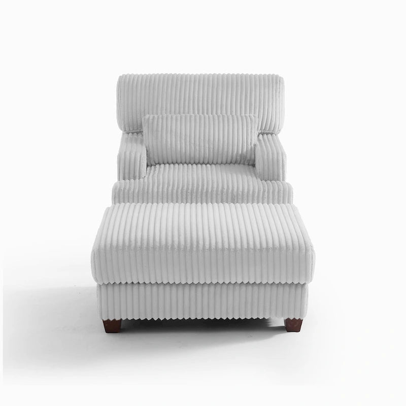 Fauteuil méridienne moderne surdimensionné et moelleux avec ottoman