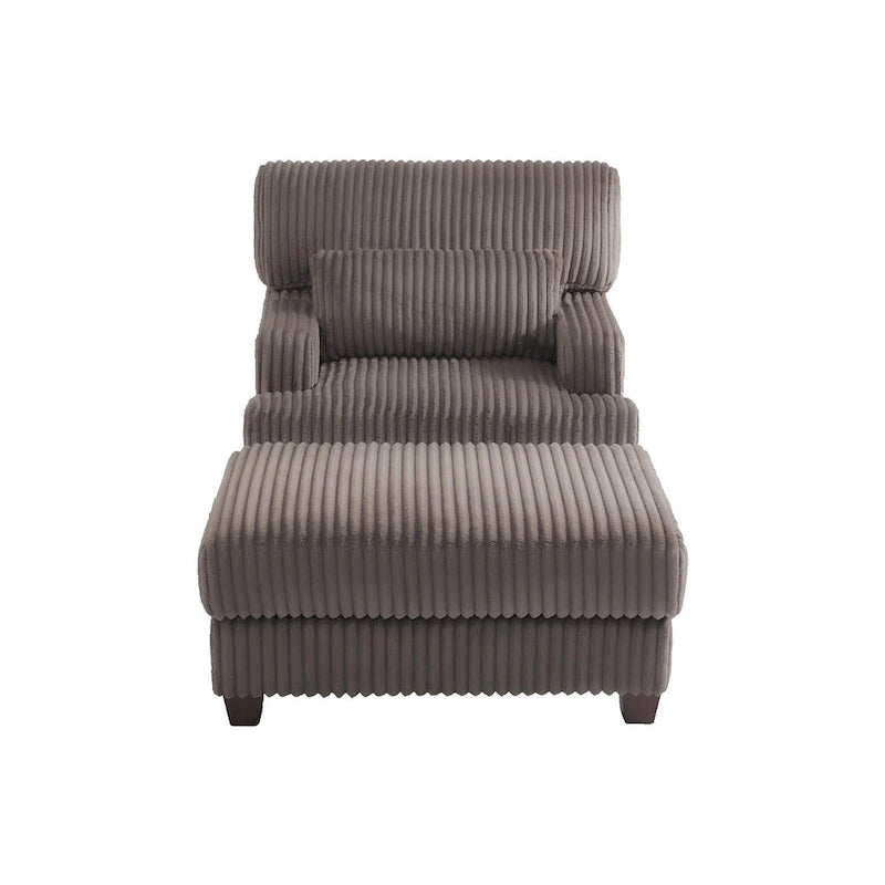 Fauteuil méridienne moderne surdimensionné et moelleux avec ottoman