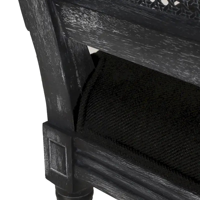 Sedia da pranzo in legno e canna intrecciata imbottita (set da 4)