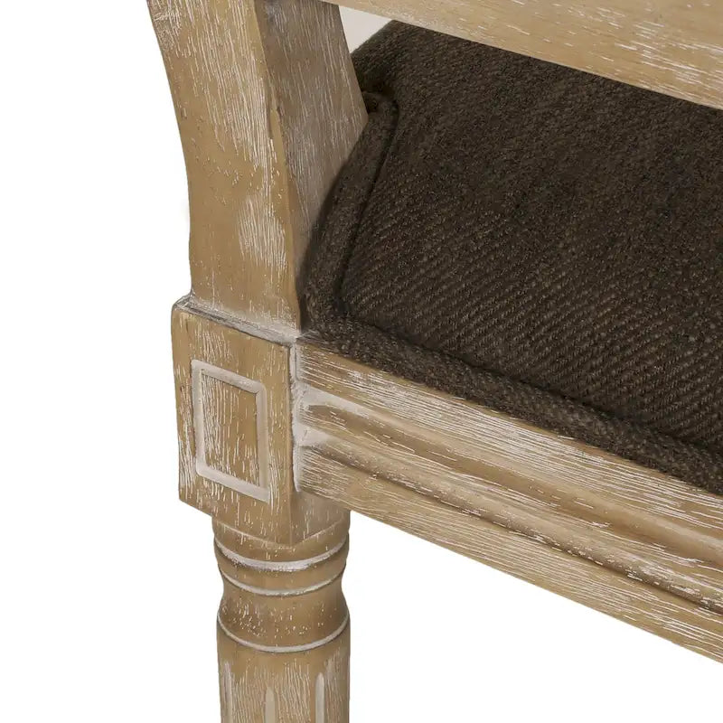 Sedia da pranzo in legno e canna intrecciata imbottita (set da 4)
