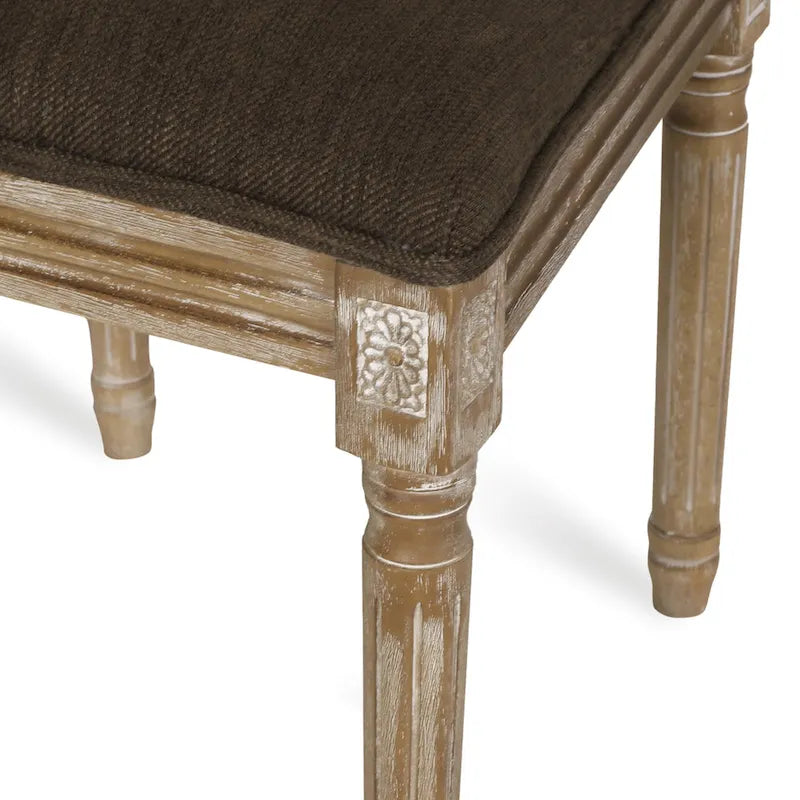 Sedia da pranzo in legno e canna intrecciata imbottita (set da 4)