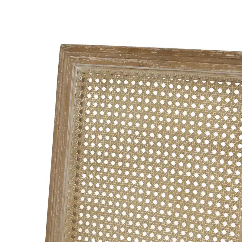 Sedia da pranzo in legno e canna intrecciata imbottita (set da 4)