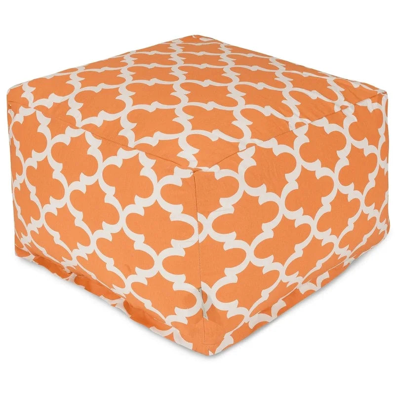 Indoor Outdoor Trellis Ottoman Pouf 27 in L x 27 in W x 17 in H
