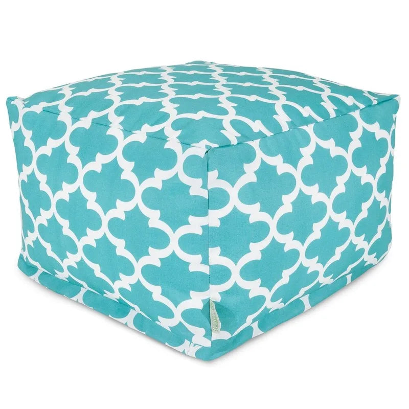 Indoor Outdoor Trellis Ottoman Pouf 27 in L x 27 in W x 17 in H