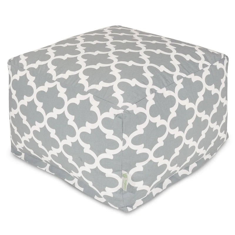 Indoor Outdoor Trellis Ottoman Pouf 27 in L x 27 in W x 17 in H