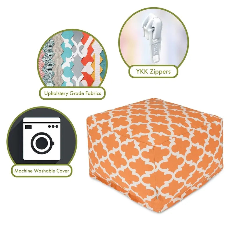 Trellis-Pouf für drinnen und draußen, 27 in L x 27 in W x 17 in H
