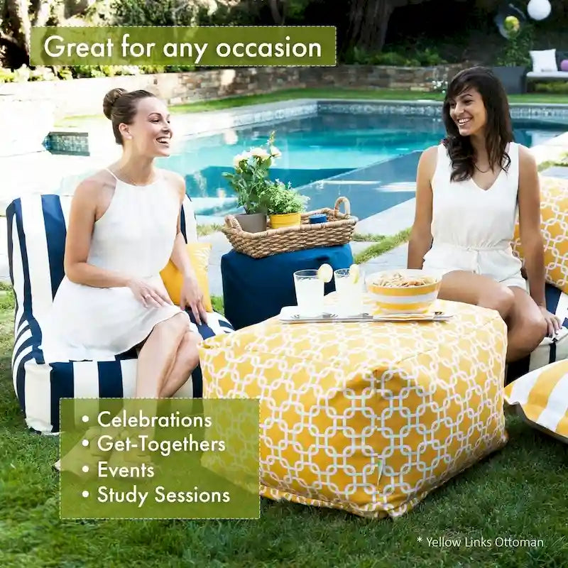 Trellis-Pouf für drinnen und draußen, 27 in L x 27 in W x 17 in H