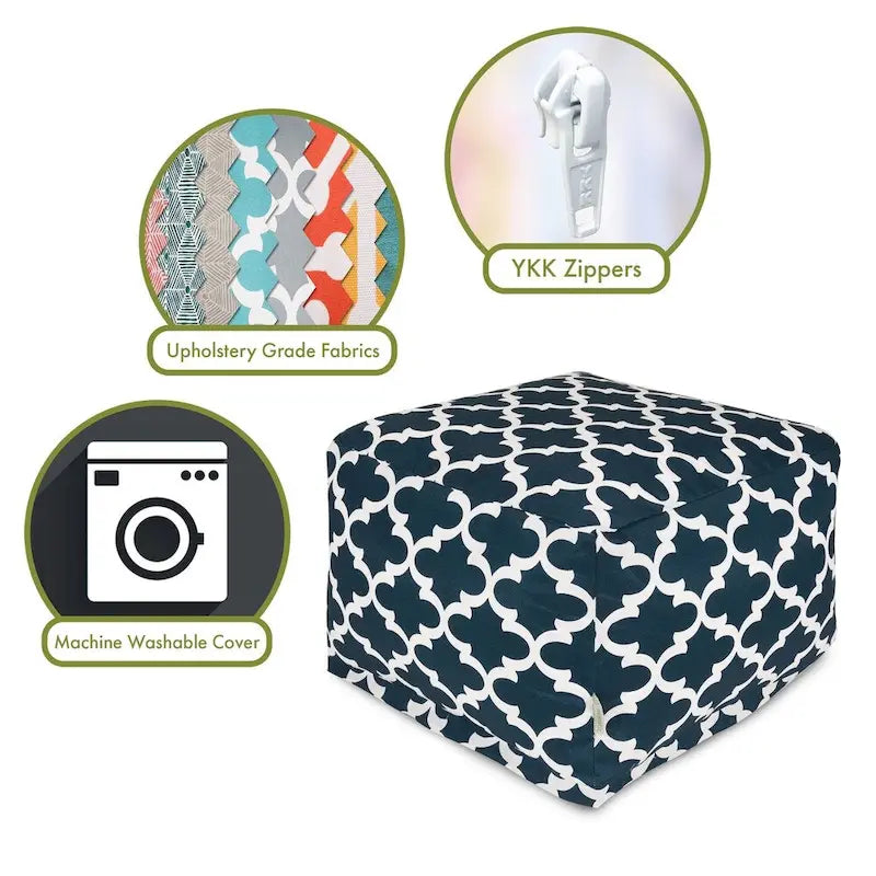Trellis-Pouf für drinnen und draußen, 27 in L x 27 in W x 17 in H