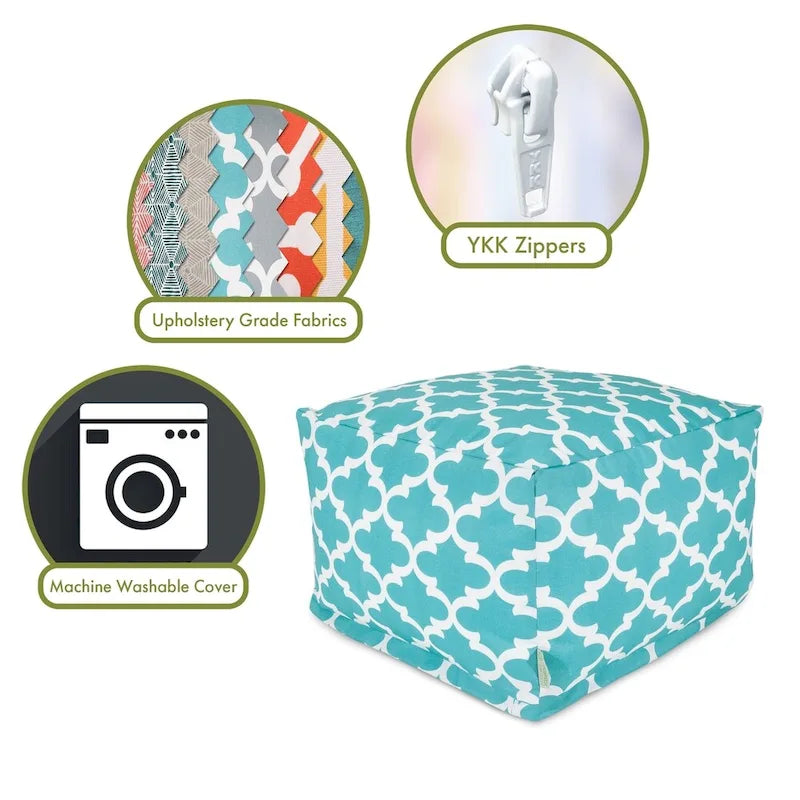 Trellis-Pouf für drinnen und draußen, 27 in L x 27 in W x 17 in H