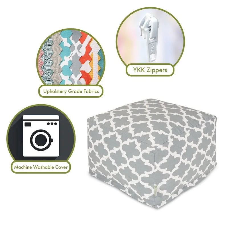 Trellis-Pouf für drinnen und draußen, 27 in L x 27 in W x 17 in H