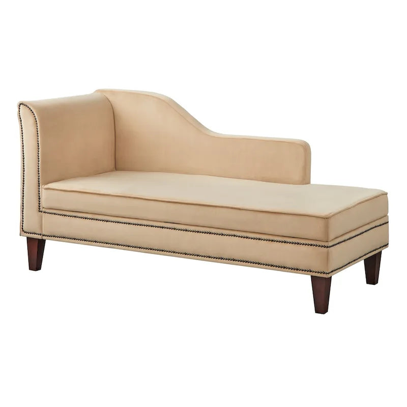 Chaise longue contenitore con bordino a borchie