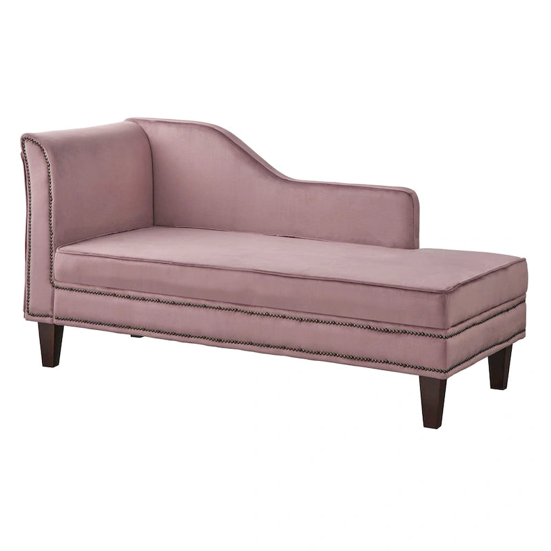 Chaise longue contenitore con bordino a borchie