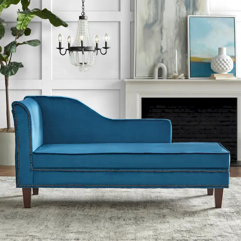 Chaise longue contenitore con bordino a borchie