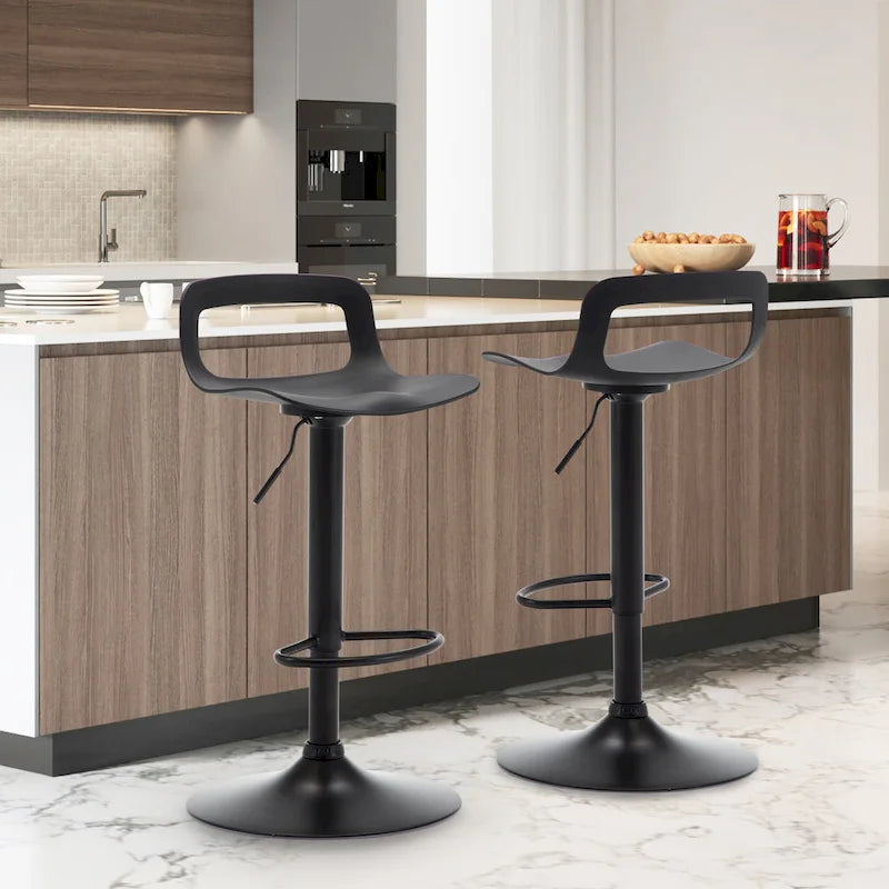 Adjustable Barstools Counter Bar Pub Height Stools with Plastic Seat, Set of 2