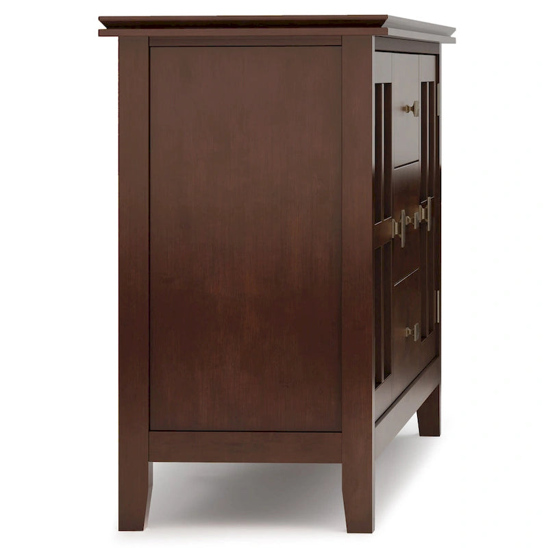 Credenza buffet contemporanea in legno massello, larga 60, marrone ramato - 17d x 60w x 30h