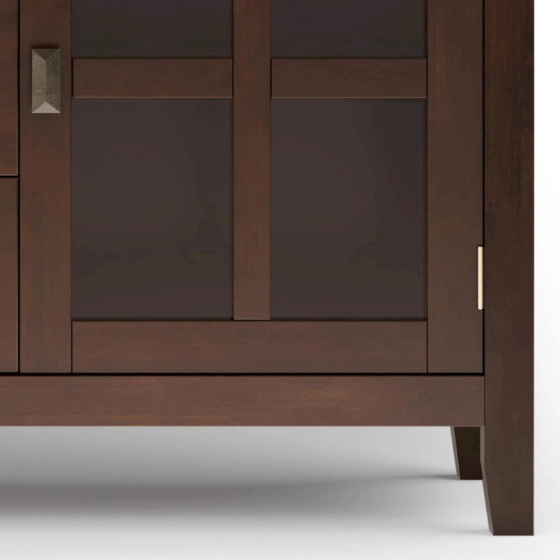 Credenza buffet contemporanea in legno massello, larga 60, marrone ramato - 17d x 60w x 30h