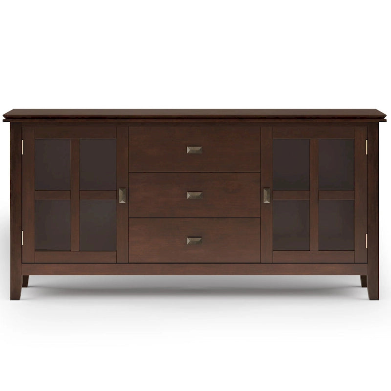 Credenza buffet contemporanea in legno massello, larga 60, marrone ramato - 17d x 60w x 30h