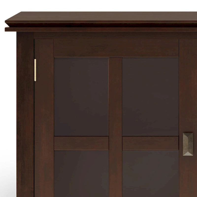 Credenza buffet contemporanea in legno massello, larga 60, marrone ramato - 17d x 60w x 30h