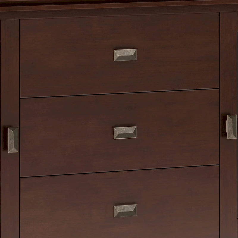 Credenza buffet contemporanea in legno massello, larga 60, marrone ramato - 17d x 60w x 30h