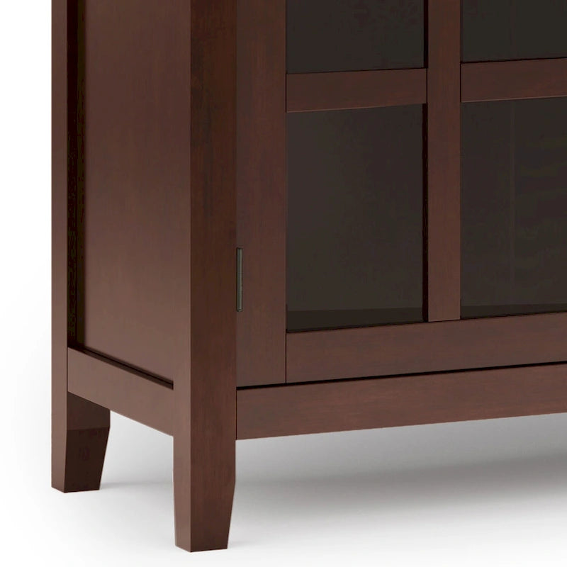Credenza buffet contemporanea in legno massello, larga 60, marrone ramato - 17d x 60w x 30h
