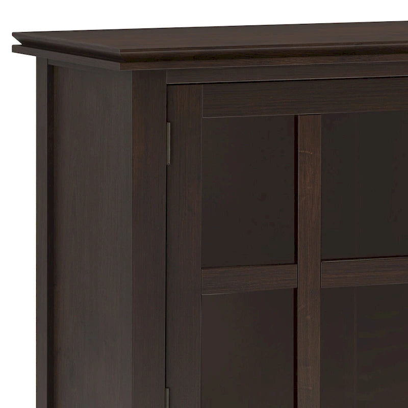 Credenza buffet contemporanea in legno massello, larga 60, marrone ramato - 17d x 60w x 30h