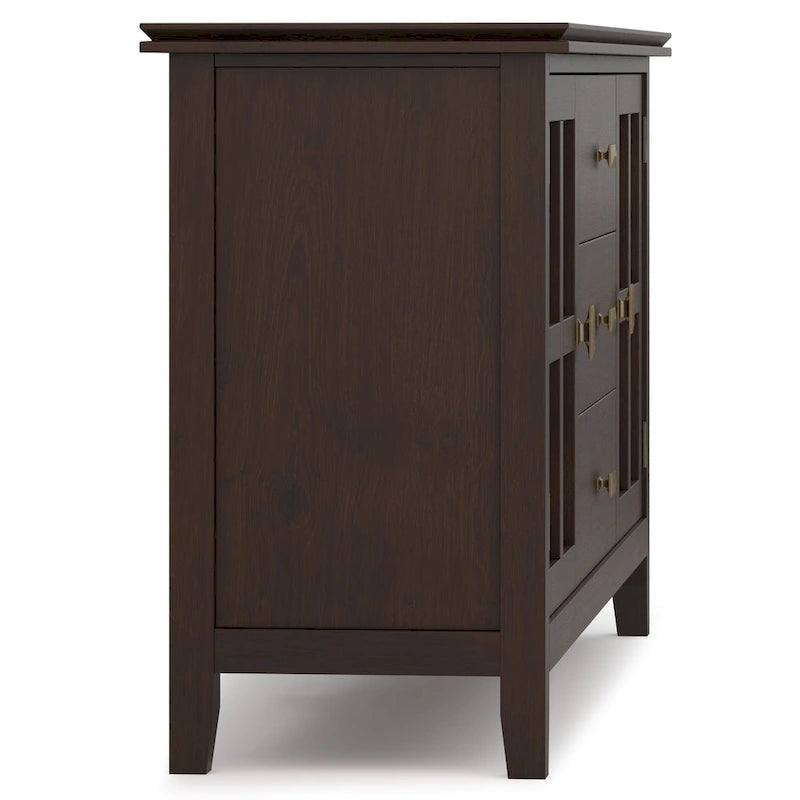 Credenza buffet contemporanea in legno massello, larga 60, marrone ramato - 17d x 60w x 30h