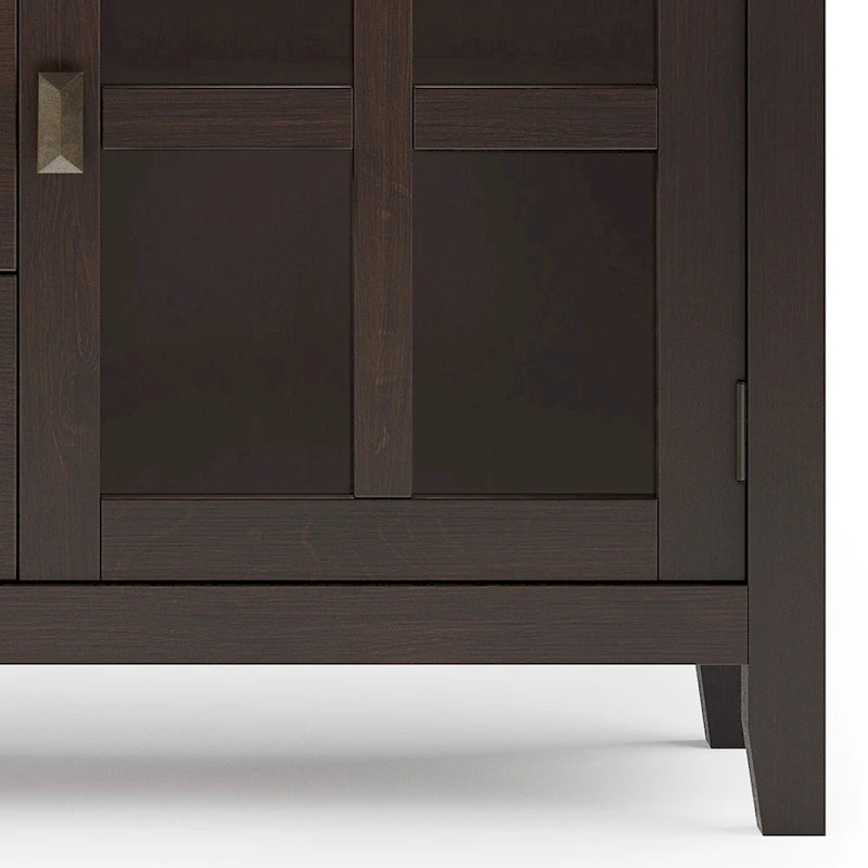 Credenza buffet contemporanea in legno massello, larga 60, marrone ramato - 17d x 60w x 30h