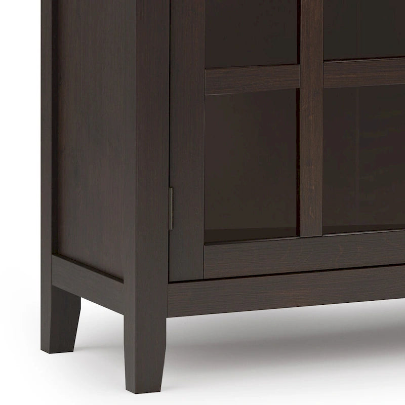 Credenza buffet contemporanea in legno massello, larga 60, marrone ramato - 17d x 60w x 30h