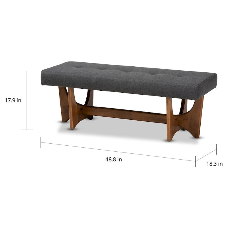 Mid-century Modern Upholstered Bench