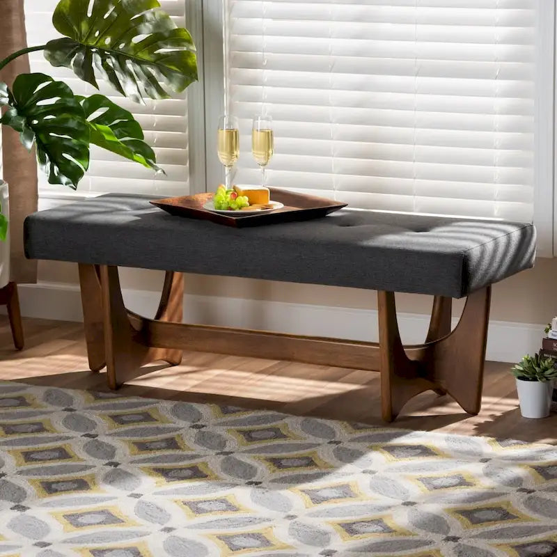 Mid-century Modern Upholstered Bench