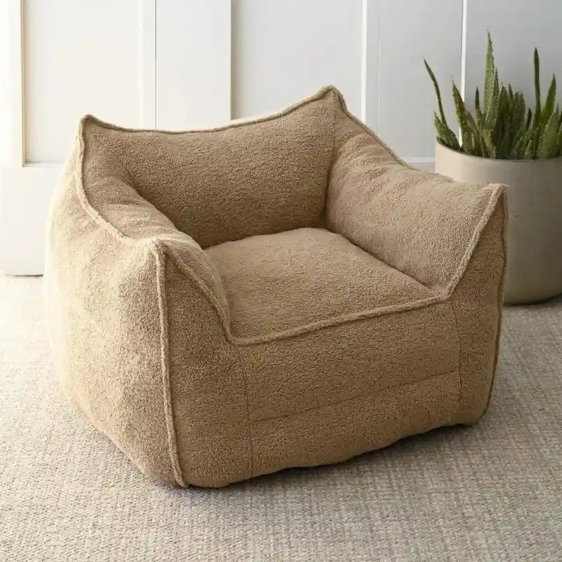 Faux Fabric Bean Bag Sofa Chair with Memory Foam