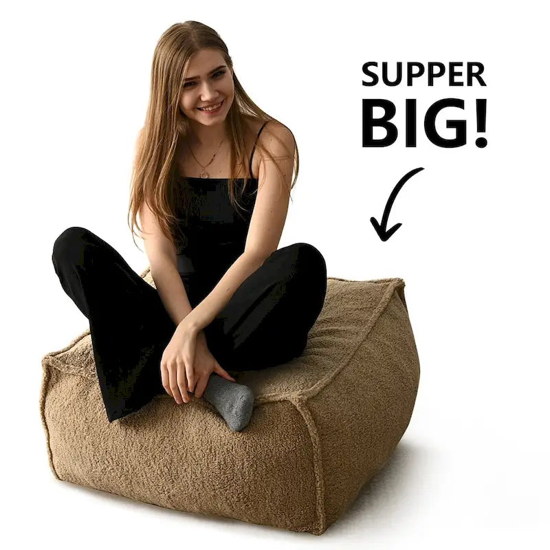 Faux Fabric Bean Bag Sofa Chair with Memory Foam