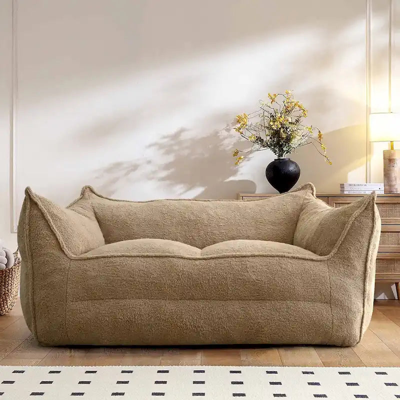 Faux Fabric Bean Bag Sofa Chair with Memory Foam