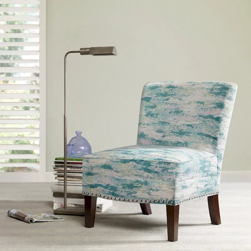 Artistic Print Armless Slipper Accent Chair