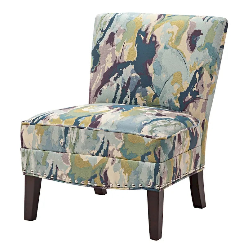 Artistic Print Armless Slipper Accent Chair