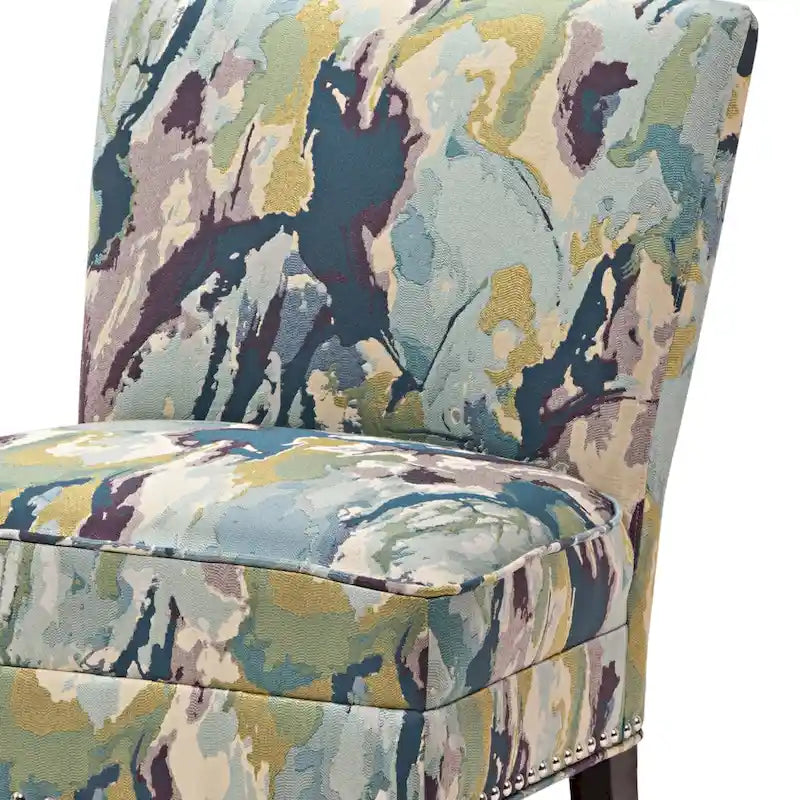 Artistic Print Armless Slipper Accent Chair