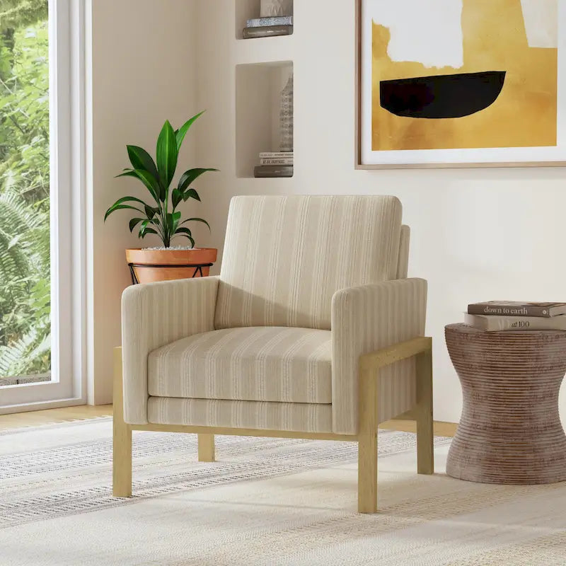Modern Wood Frame Accent Chair