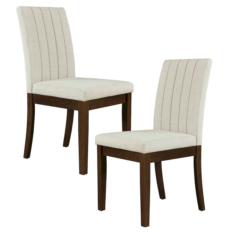 Upholstered Channel-Back Dining Chair, Set of 2