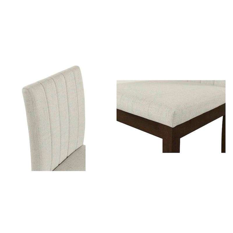 Sedia da pranzo imbottita con schienale a canali, set di 2