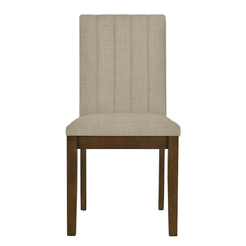 Sedia da pranzo imbottita con schienale a canali, set di 2