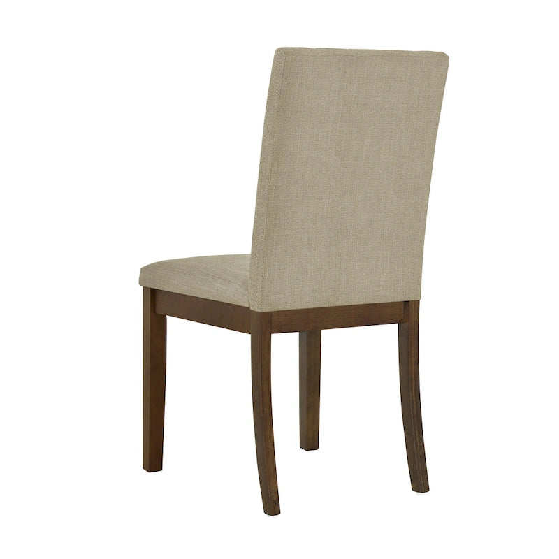 Sedia da pranzo imbottita con schienale a canali, set di 2