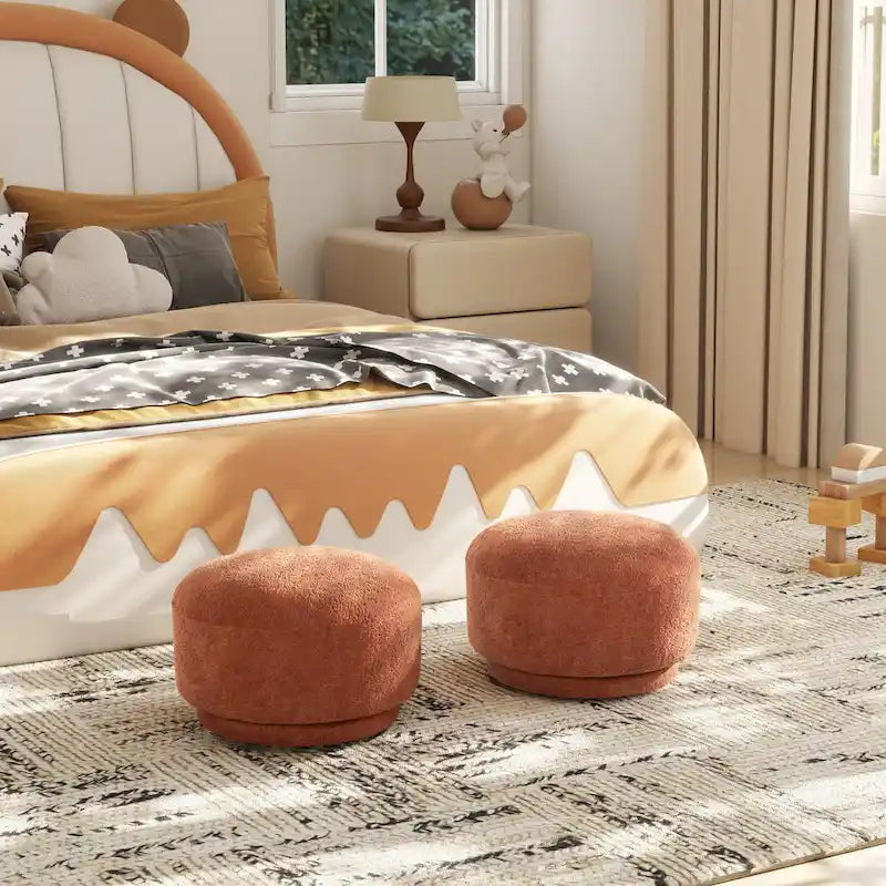 Reposapiés otomano con forma de champiñón de 15"