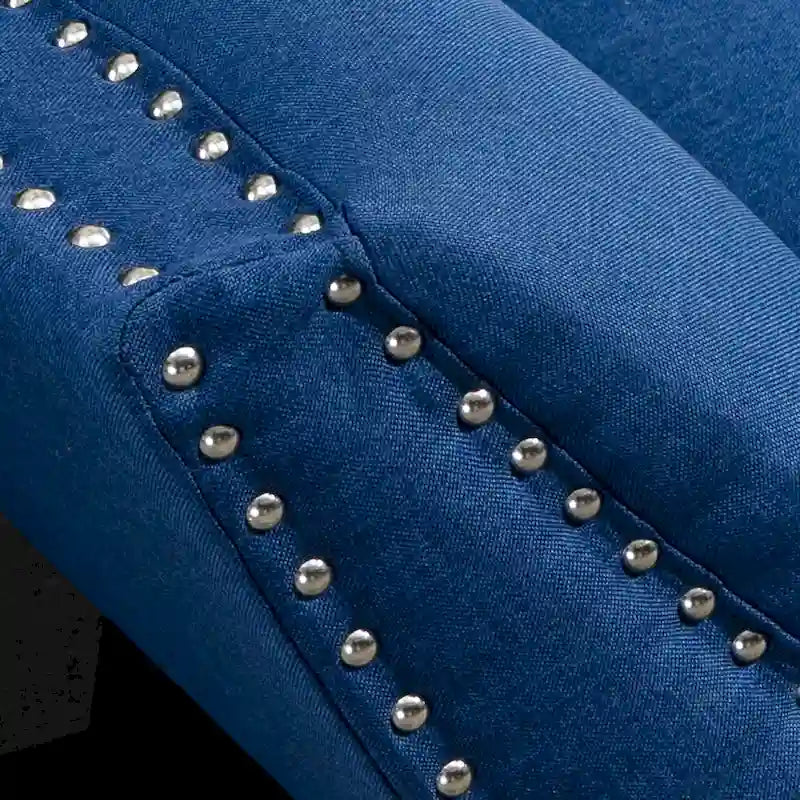 Banc moderne capitonné à boutons – pouf rembourré en tissu pour chambre ou salon