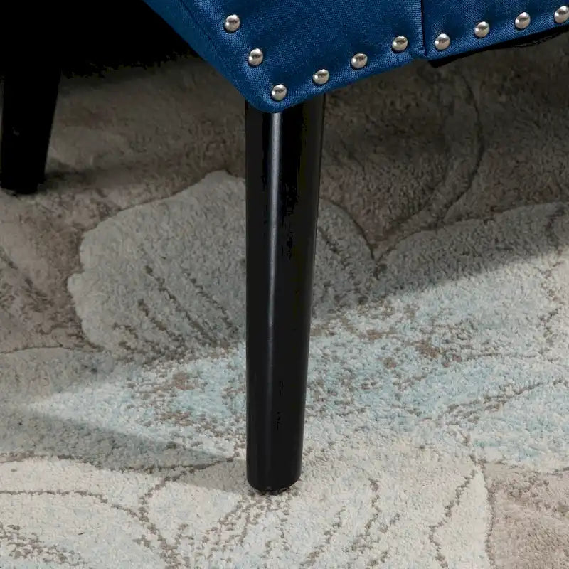 Banc moderne capitonné à boutons – pouf rembourré en tissu pour chambre ou salon