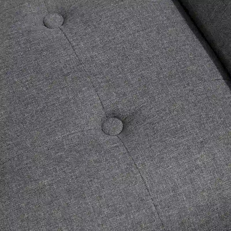 Banc moderne capitonné à boutons – pouf rembourré en tissu pour chambre ou salon