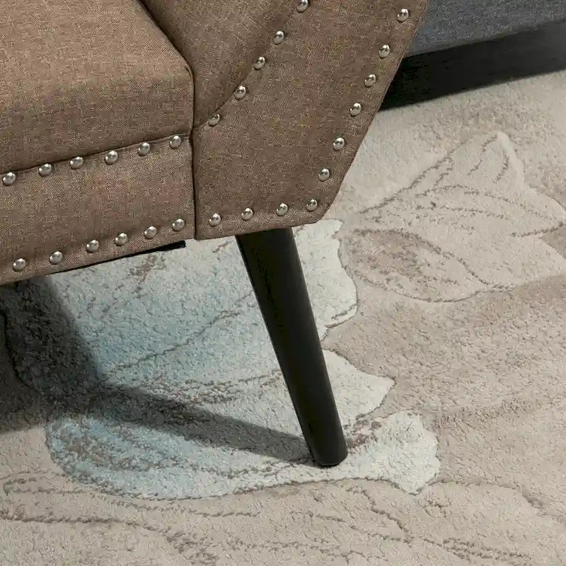 Banc moderne capitonné à boutons – pouf rembourré en tissu pour chambre ou salon